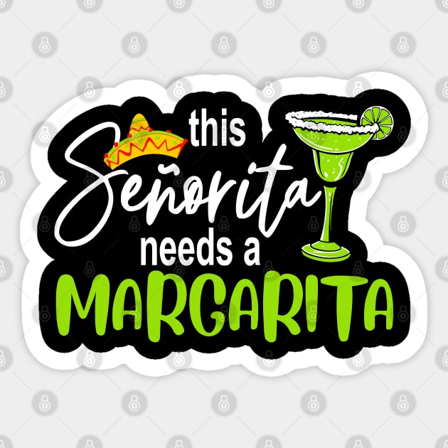 Cinco De Mayo This Senorita Needs A Margarita Drinking Lover Sticker by LEGO